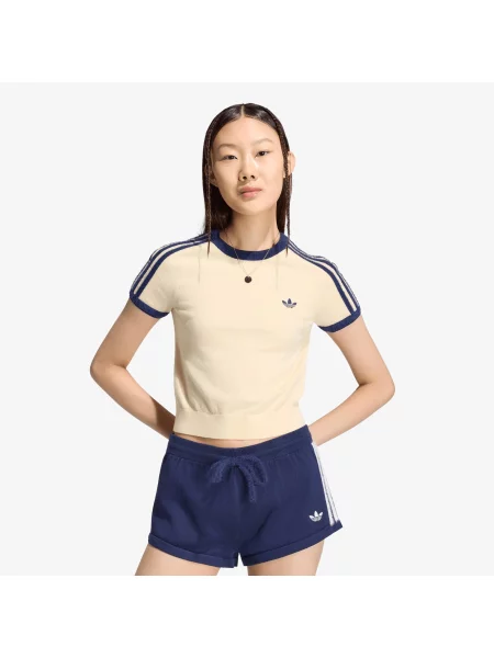 Tricou adidas Knitted T-shirt Warm Vanilla/ Night Indigo XS