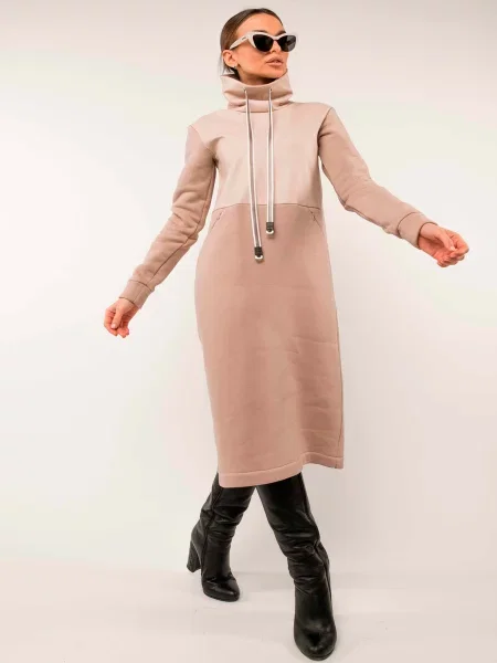 Сукня міді RiMari фліс бежевий