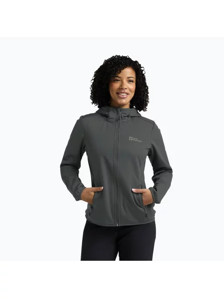 Geacă softshell pentru femei Jack Wolfskin Windhain Hoody slate green verde