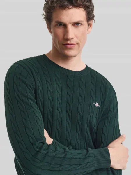 Sweter z wyhaftowanym logo Gant