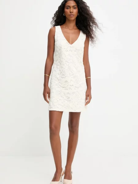 Answear.LAB sukienka mini prosta beżowy