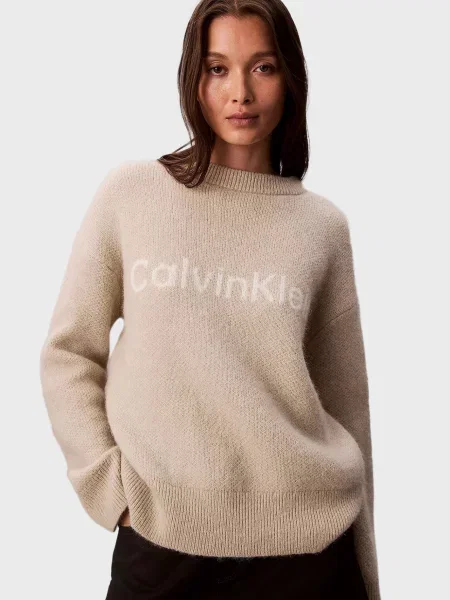 Вовняний светр Calvin Klein бежевий