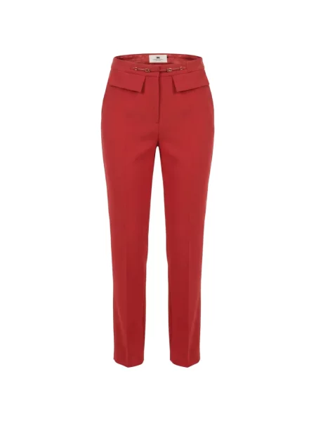 Pantaloni Elisabetta Franchi cu talie înaltă roșu