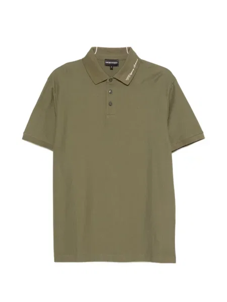 Tricou polo Emporio Armani cu autograf verde