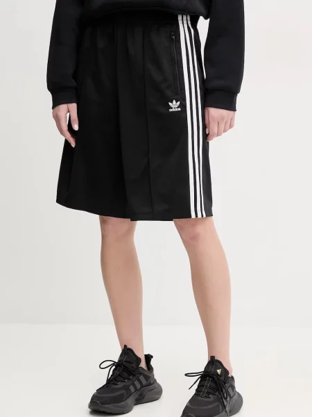 Adidas Originals pantaloni scurti Firebird femei cu imprimeu high waist negru