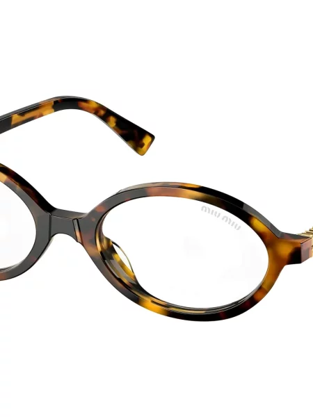Ovalo formos saulės akiniai Miu Miu Eyewear ruda