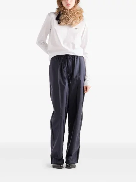 Tricou Prada din jerseu lung alb