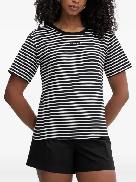 Tricou Twinset cu broderie cu dungi negru
