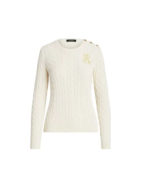 Dzianinowy sweter Ralph Lauren biały