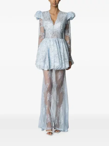 Rochie maxi Miau By Clara Rotescu din dantelă albastru