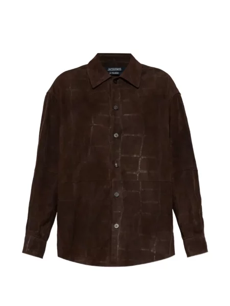 Cămașă Jacquemus din piele maro