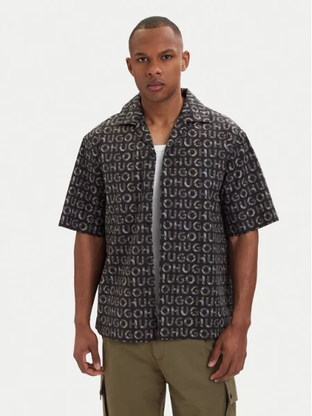 HUGO Srajca Espino Pisana Oversize črna