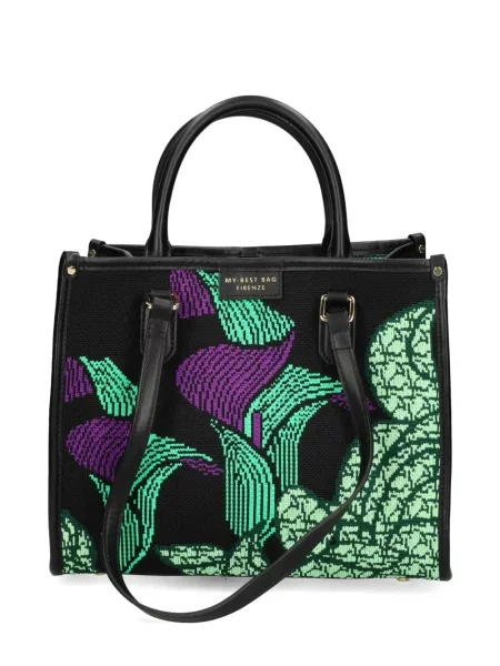 Чантичка My Best Bag на цветя черно