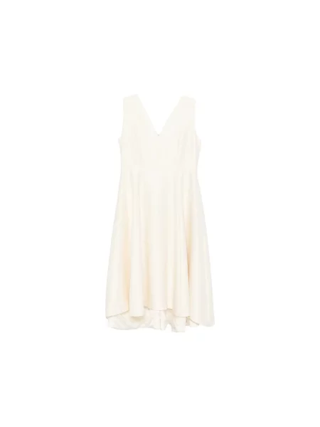 Tulipan sukienka Curiel wełniana garniturowa beżowa