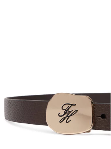 Remen Tommy Hilfiger Th Plaque Pebble smeđa