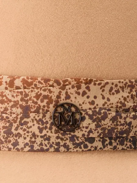 Căciulă Maison Michel de lână cu imagine cu model leopard