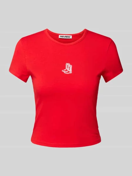 T-shirt z wyhaftowanym logo Review