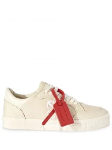 Sneakerși Off-white din canvas alb
