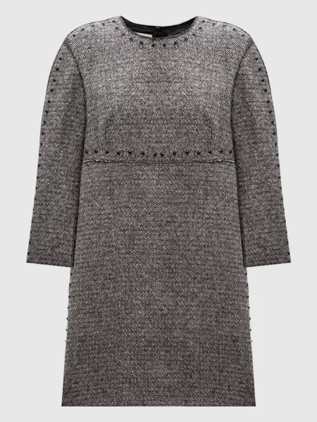 Сукня з вовни з заклепками Valentino сіра