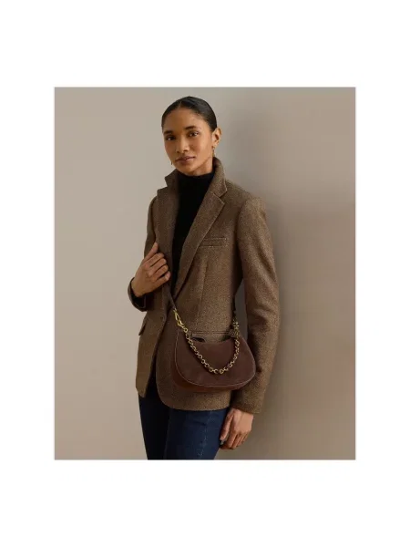 Lauren Ralph Lauren torebka crossbody zamszowa brązowa