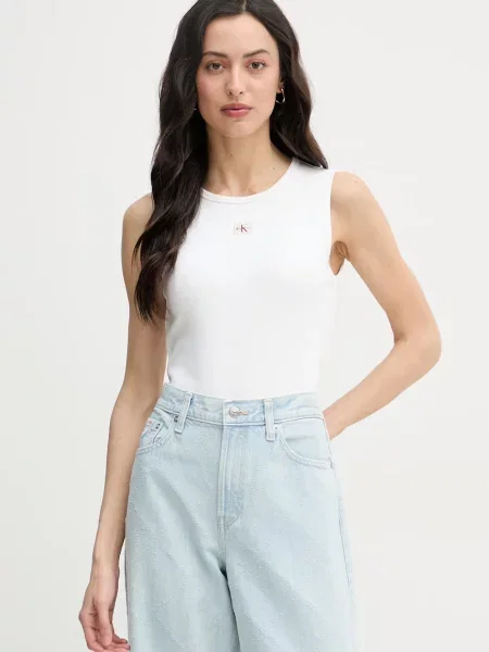 Top Calvin Klein Jeans béžový