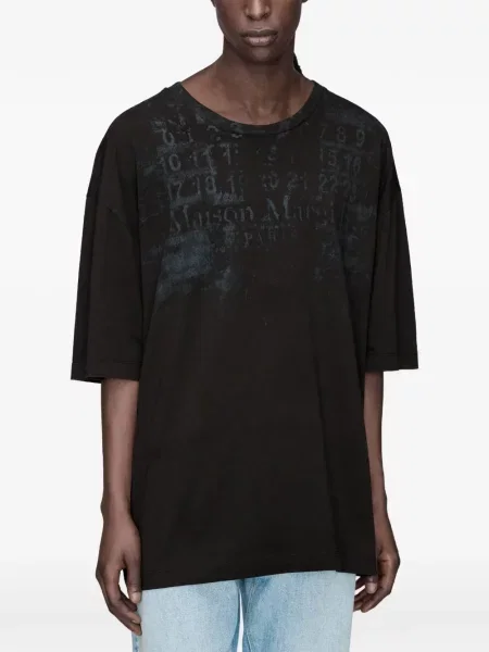 Тениска Maison Margiela с принт черно