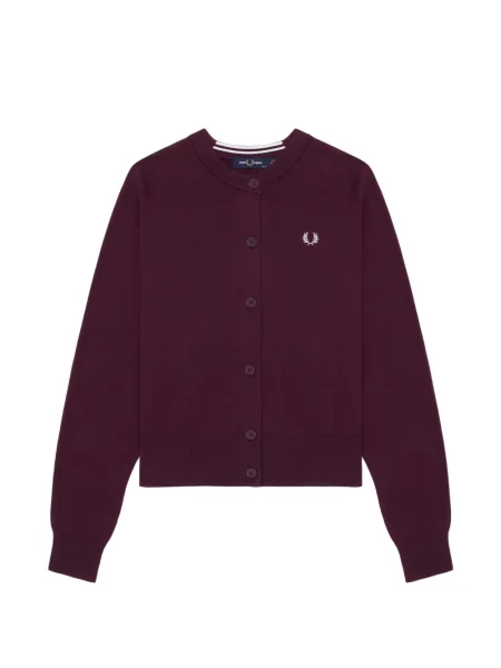 Cardigan Fred Perry cu broderie violet