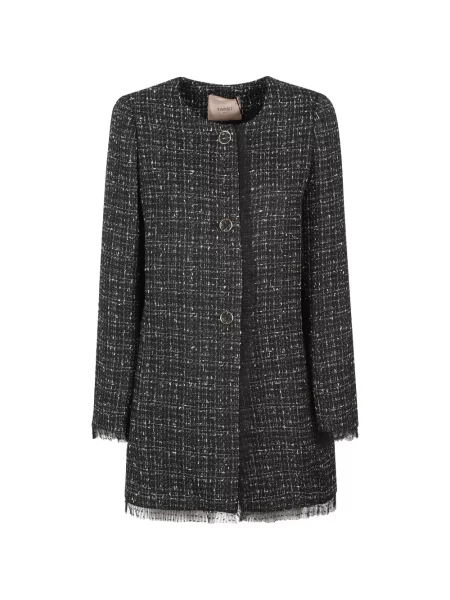 Palton Twinset din tul negru