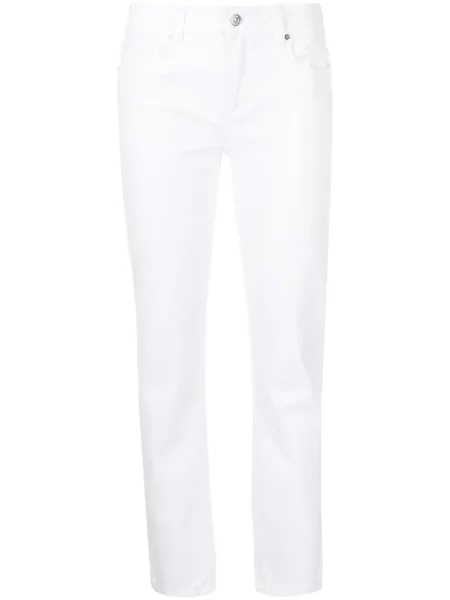 Proste jeansy Paige z bursztynem białe