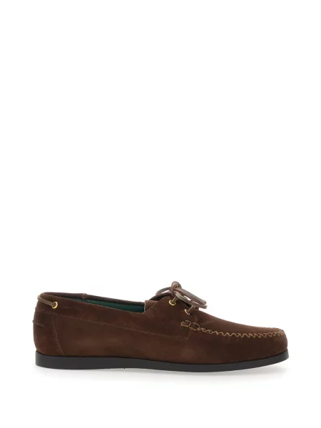 Pantofi loafer Vinny's cu șireturi din dantelă maro