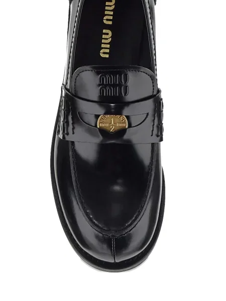 Pantofi loafer Miu Miu din piele negru