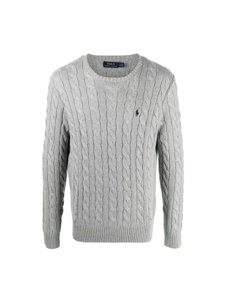 Sweter Ralph Lauren z logo szary