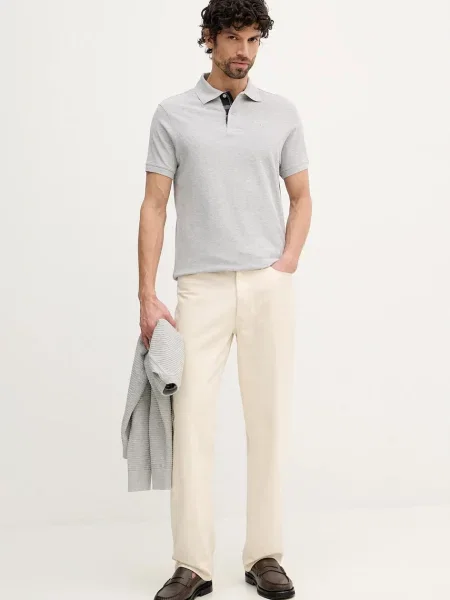 Клетчатое поло Barbour с аппликацией черное