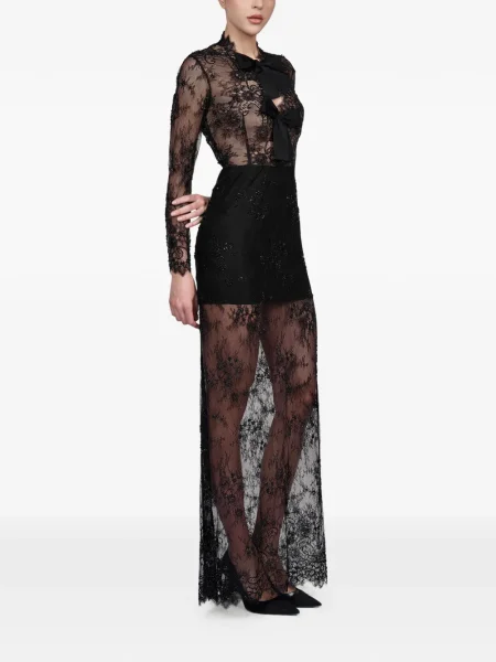 Odgovarati maksi haljina Mia Peculiar s mašnom s čipkom crna