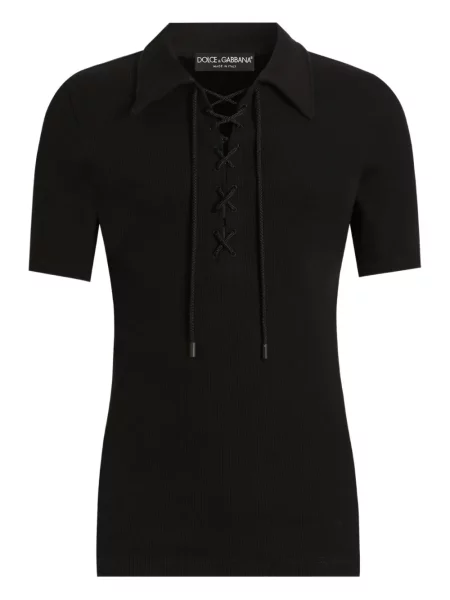 Polo Dolce & Gabbana cu șireturi din dantelă negru