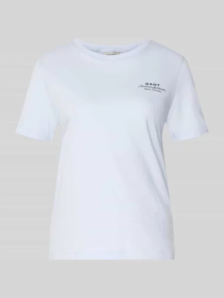 T-shirt z nadrukiem z logo i okrągłym dekoltem Gant