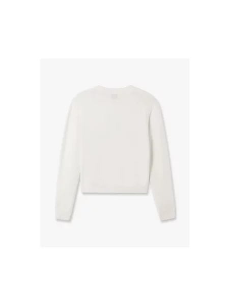 Sweter Casablanca wełniany z logo biały