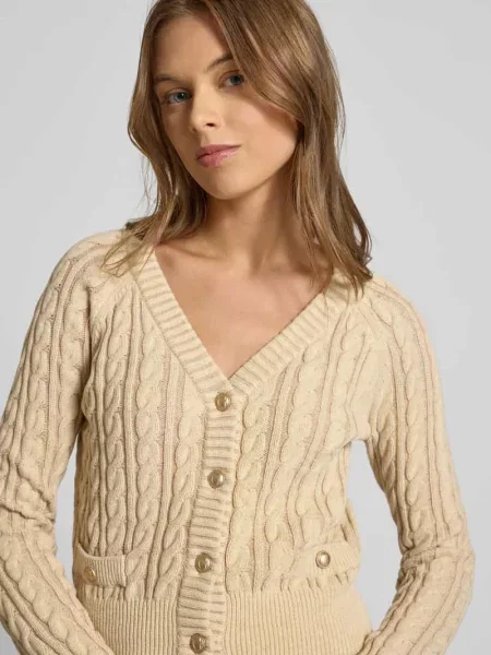 Kurtka z dzianiny ze ściegiem warkoczowym model ‘GISELLE’ Guess