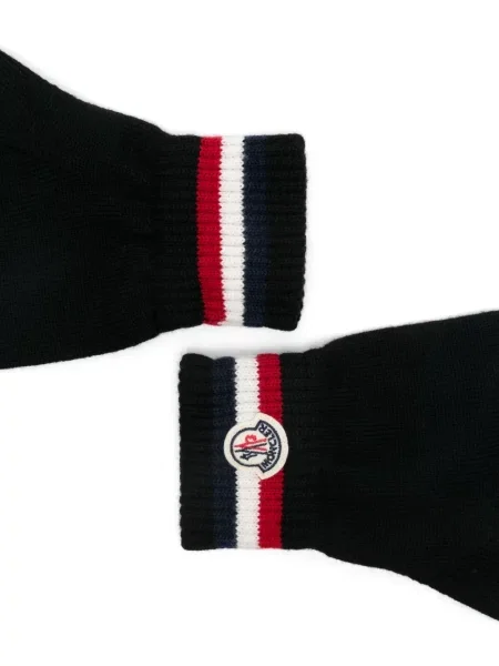Mănuși Moncler de lână cu dungi negru