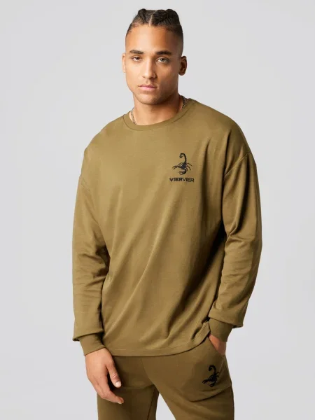 VIERVIER Tricou Luca negru / maro
