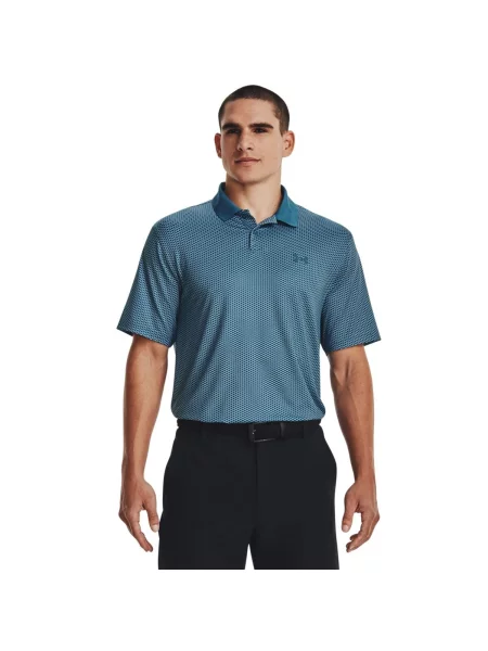 Polo Under Armour z nadrukiem niebieskie