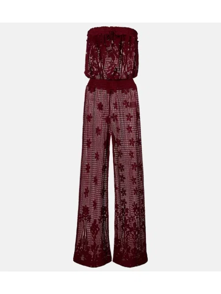 Salopetă Melissa Odabash din dantelă bordo