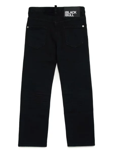 Jeansy straight leg dziecięce Dsquared2 czarne