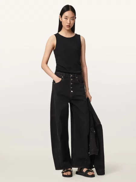 Широкие джинсы All Saints коричневые