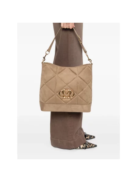 Torebka Love Moschino pikowana beżowa
