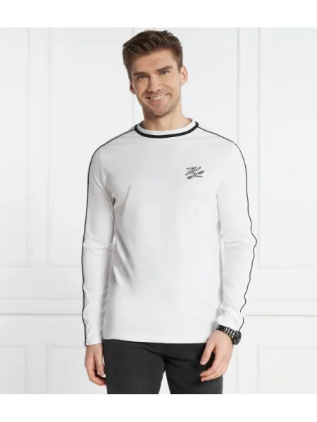 Tricou mânecă lungă Karl Lagerfeld alb