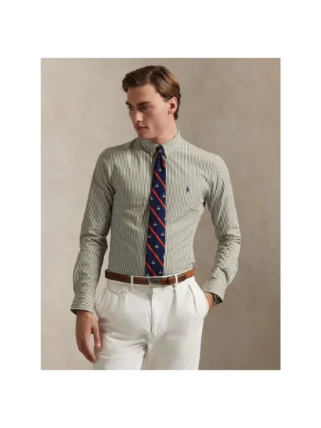 Koszula Polo Ralph Lauren w paski zielona