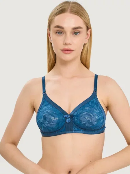 Однотонный бюстгальтер с вышивкой