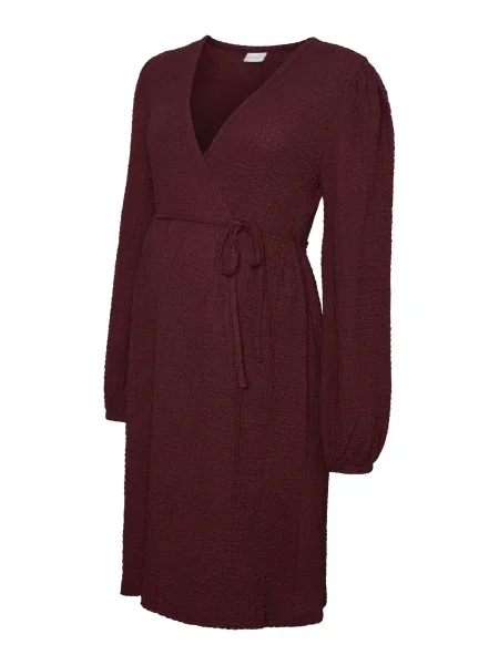 MAMALICIOUS Obleka MLSIGGA TESS vinsko rdeča