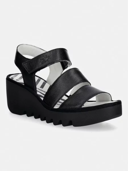Fly London sandale de piele negru